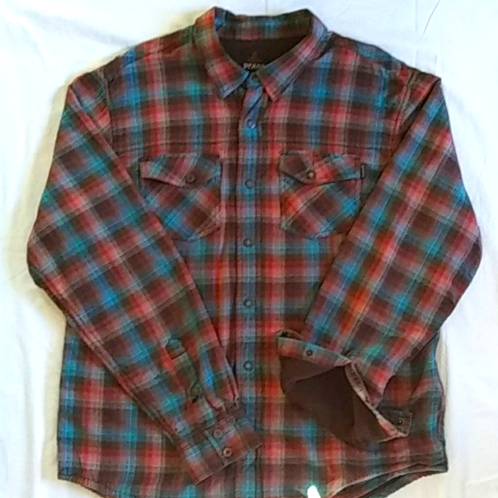PRANA Mens Asylum Shirt Jacket Flannel